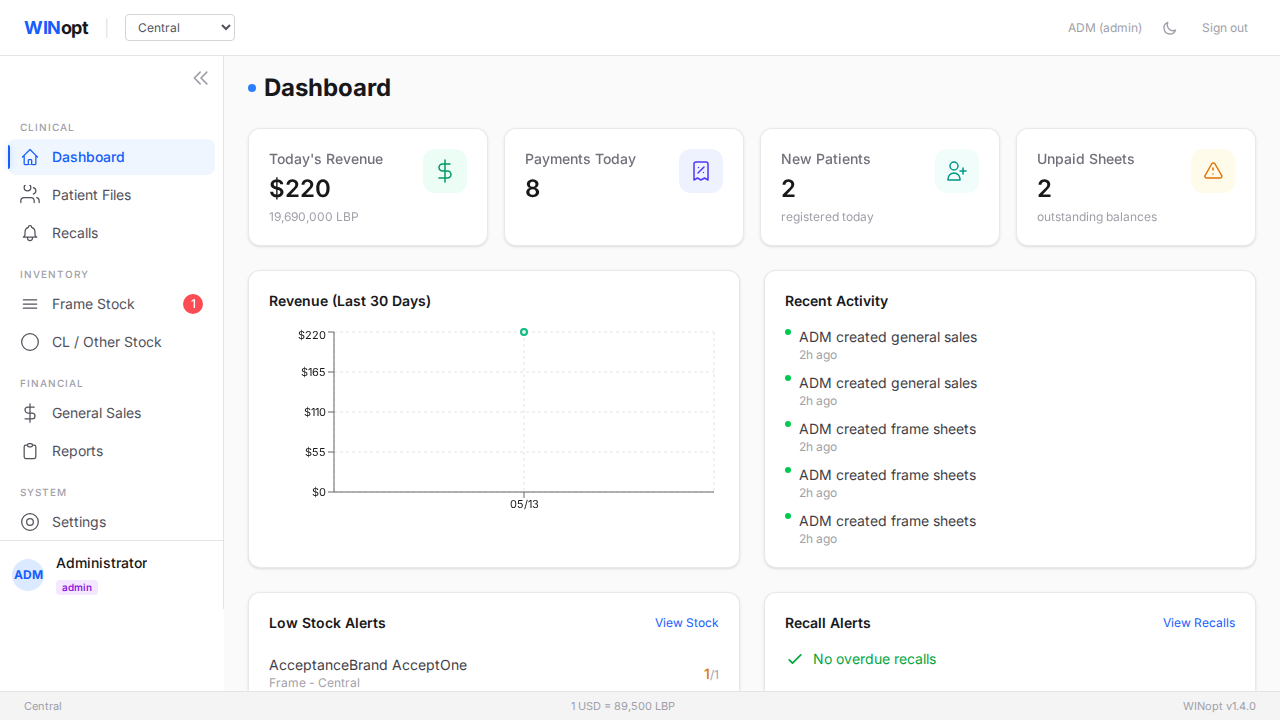PD meter and power notation screenshot